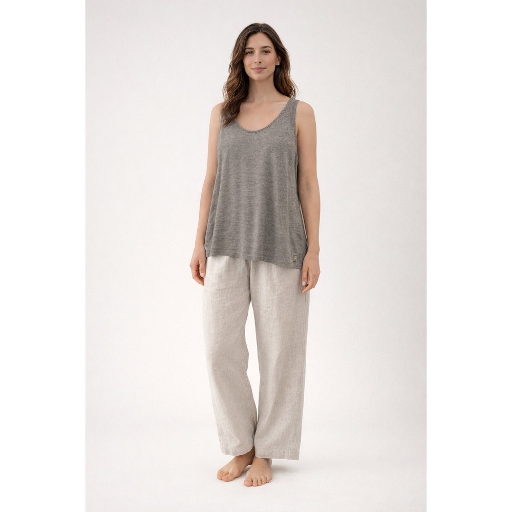 Rawganique 100% Organic Linen Sustainable Oatmeal Color Relaxed Fit Tank Top  XL